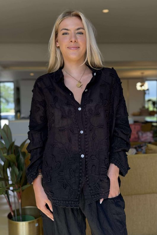 Laundry B Effie Embroidered Shirt Black - 